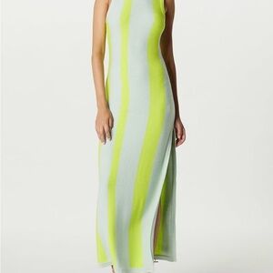 The Drop Sweater Dress Mint and Lime Striped Maxi Dress XL